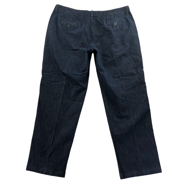 Lee Womens Jeans Size 16W Blue Dark Denim Relaxed Straight Leg Classic Mid Rise - Picture 2 of 15